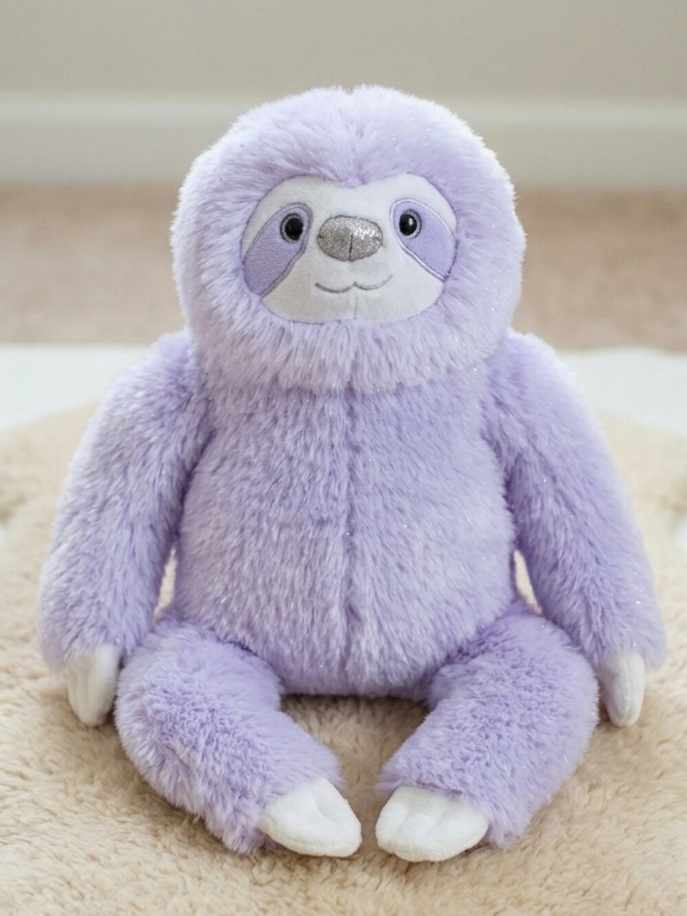 FAO Schwarz Lavender Plush Sloth - Soft Purple & White